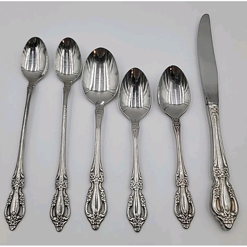 6pc Raphael Distinction Oneida Deluxe HH Stainless Steel Flatware Silverware